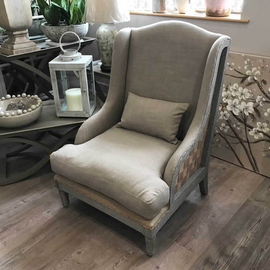 Celine linen deals wingback chair