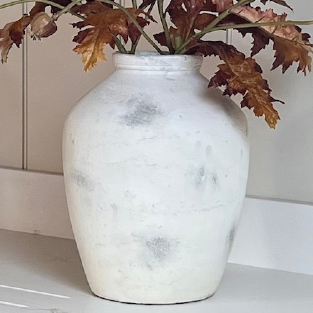 Grey Urn Distressed Smooth Vase Zoe