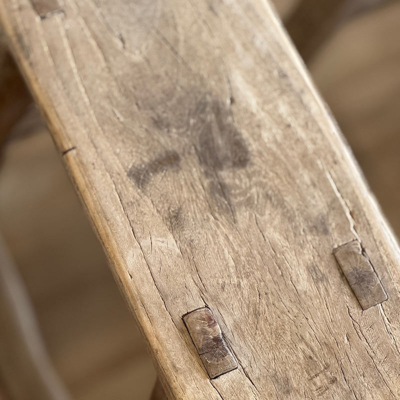 Vintage Reclaimed Wood Stool Side Table (No. 6)