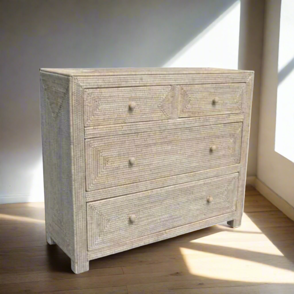 Rattan 4 Drawer Chest Of Drawers