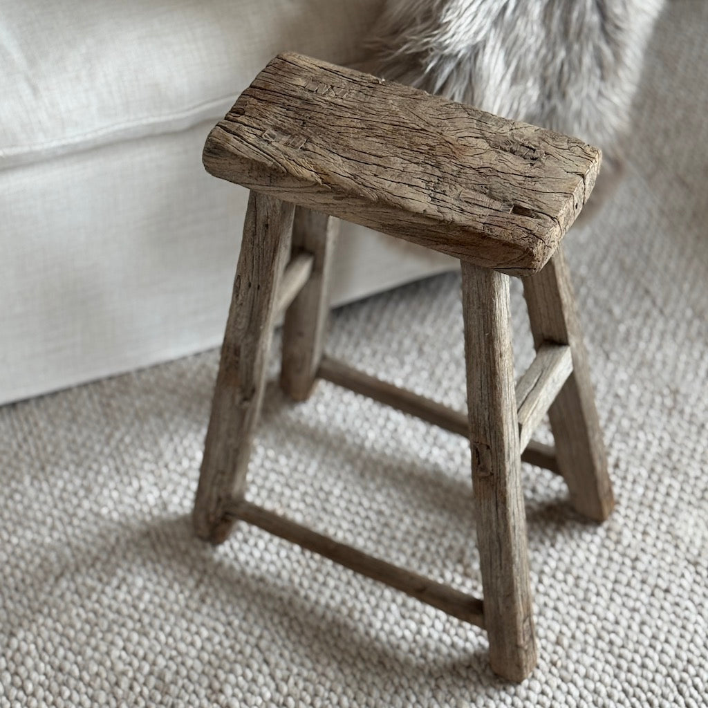 Vintage Reclaimed Wood Stool