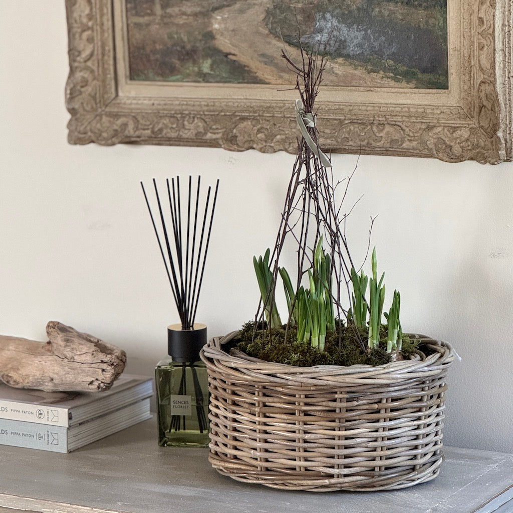 Rattan Oval Planter Basket