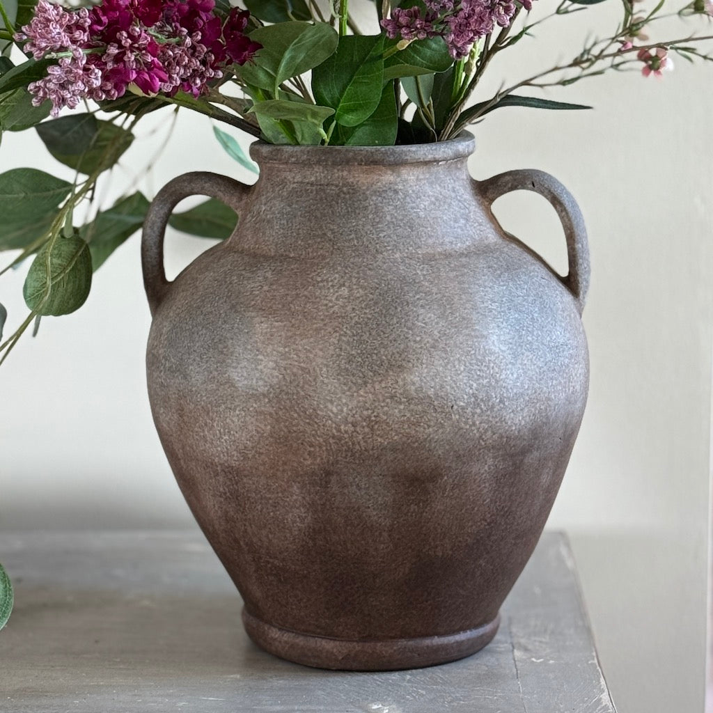 Ombre Brown Terracotta Handle Vase