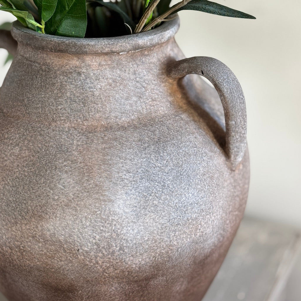 Ombre Brown Terracotta Handle Vase