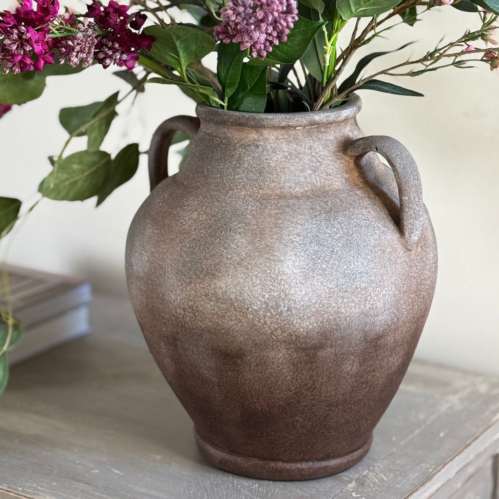 Ombre Brown Terracotta Handle Vase