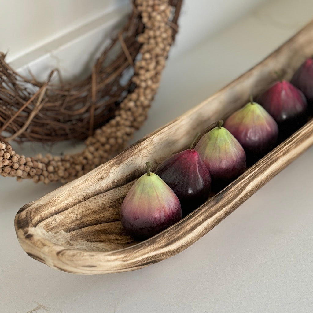 Long Slim Wooden Decorative Dish 