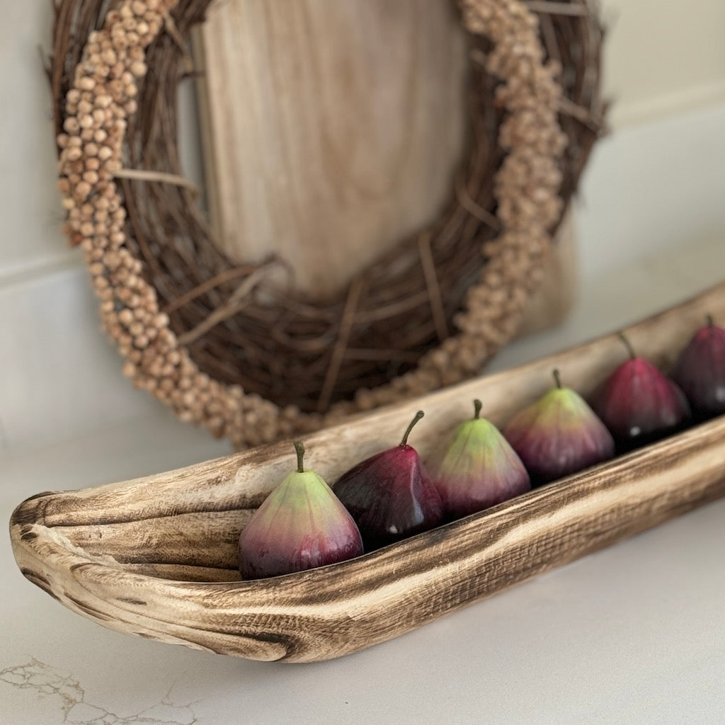 Long Slim Wooden Decorative Dish 