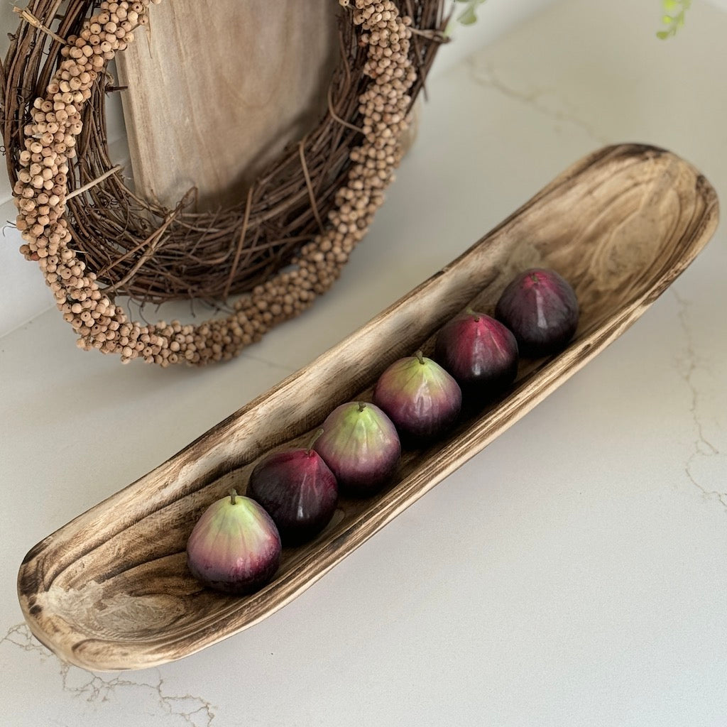 Long Slim Wooden Decorative Dish 