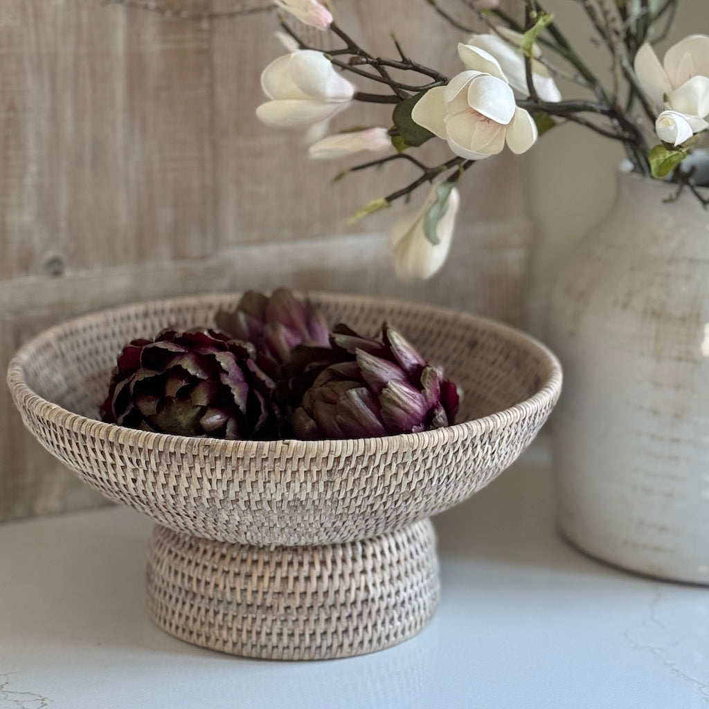 Rattan Pedestal Bowl