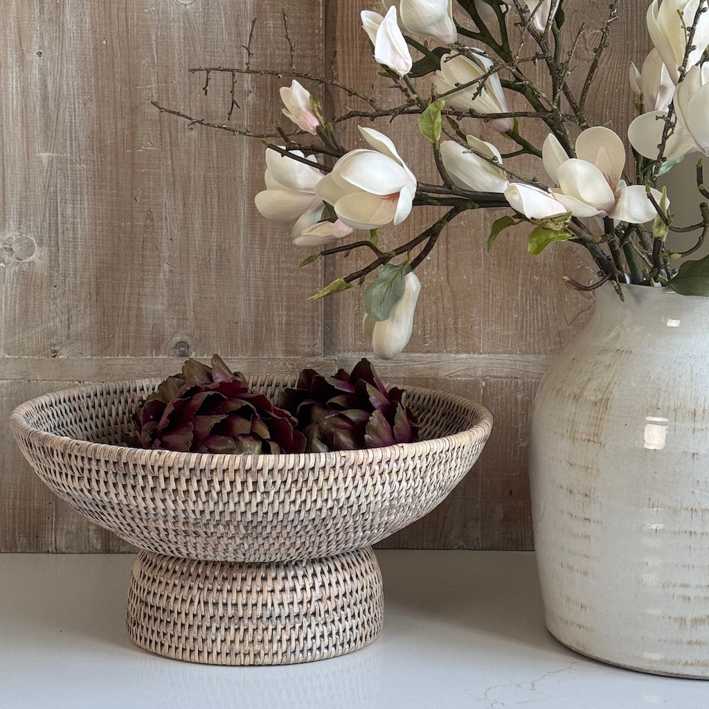 Rattan Pedestal Bowl