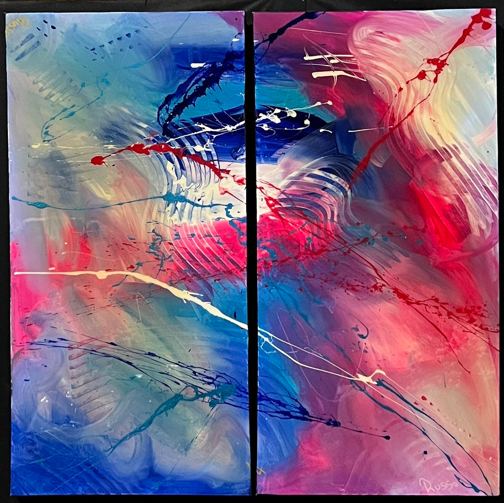 Antonio Russo Original 'Deep Purple' Diptych