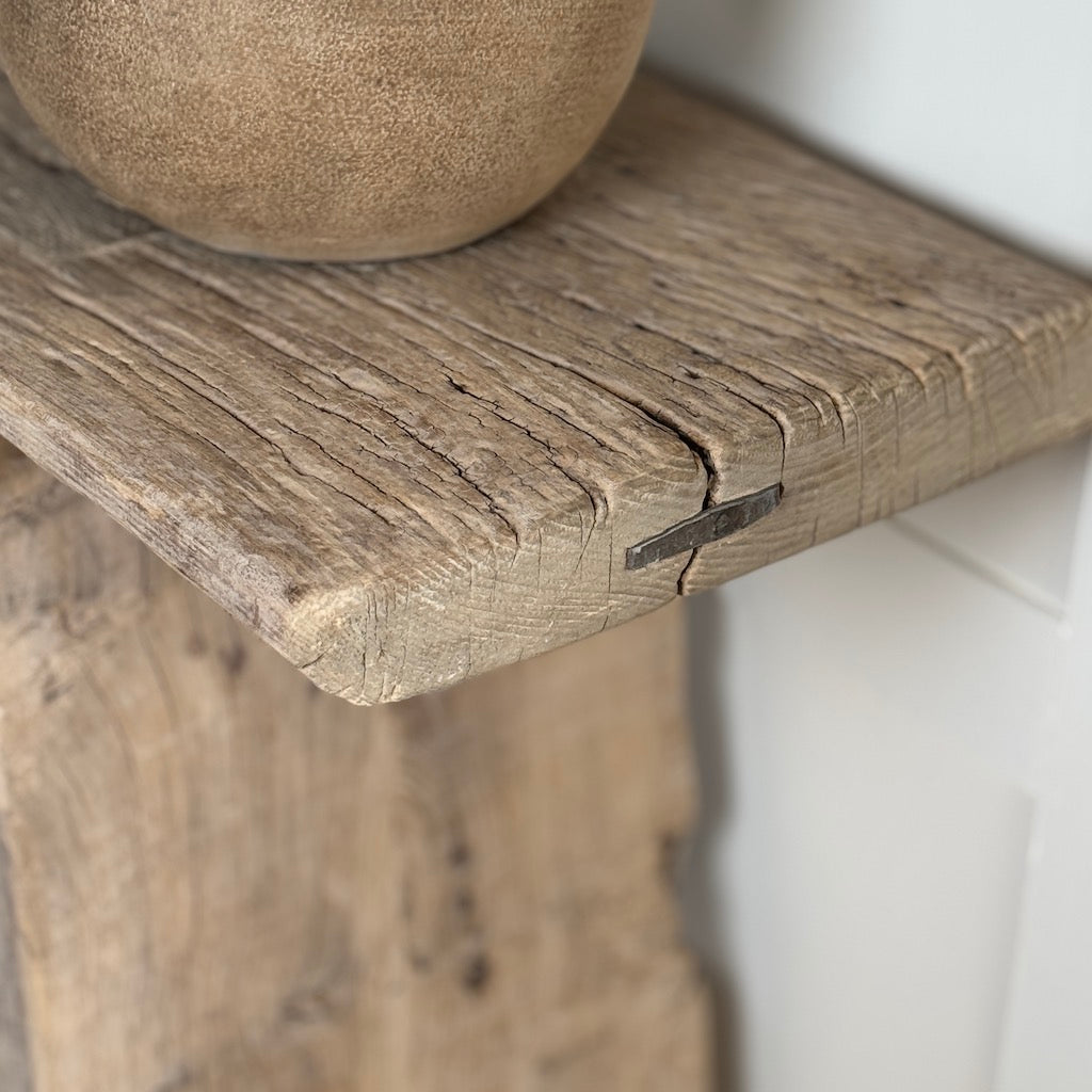 Vintage Reclaimed Elm Two Shelf Console Table 135cm