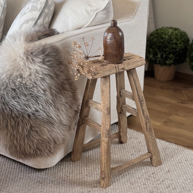 Vintage Reclaimed Wood Stool