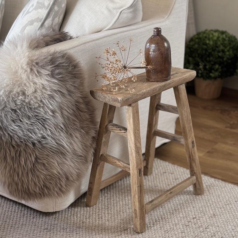 Vintage Reclaimed Wood Stool