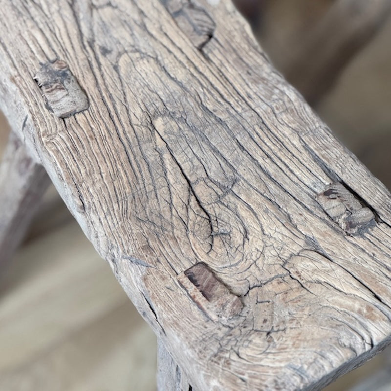 Vintage Reclaimed Wood Stool