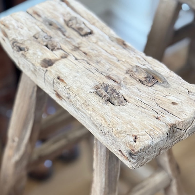 Vintage Reclaimed Wood Stool