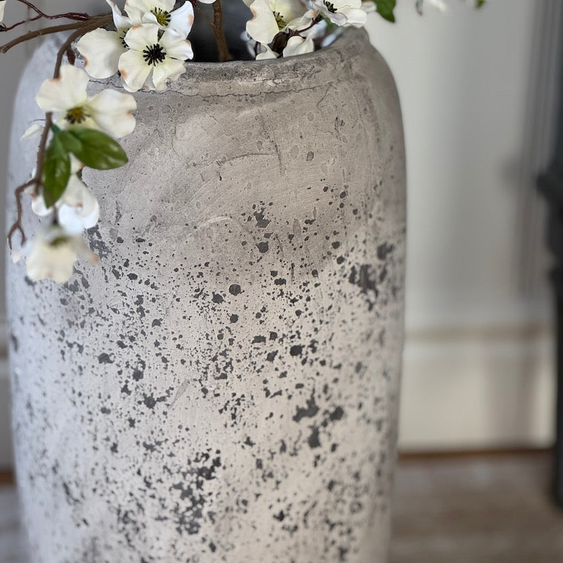 Tall Distressed Stone Effect Vase