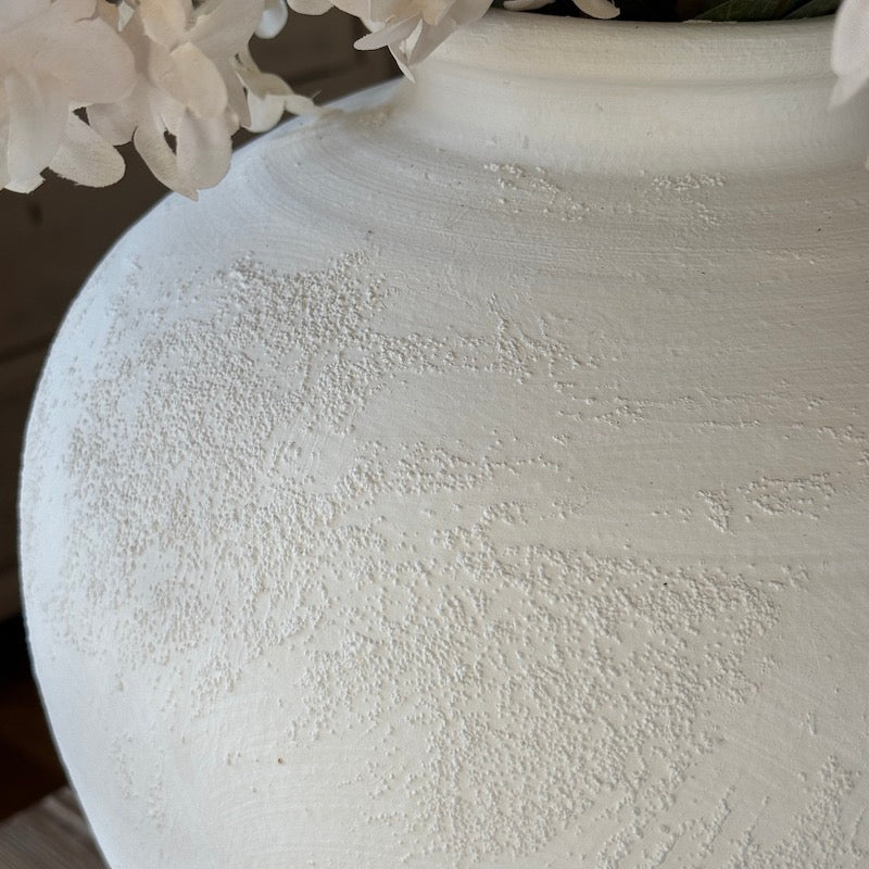 Textured White Ceramic Vase Large