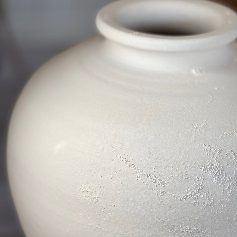 Textured White Ceramic Vase Large