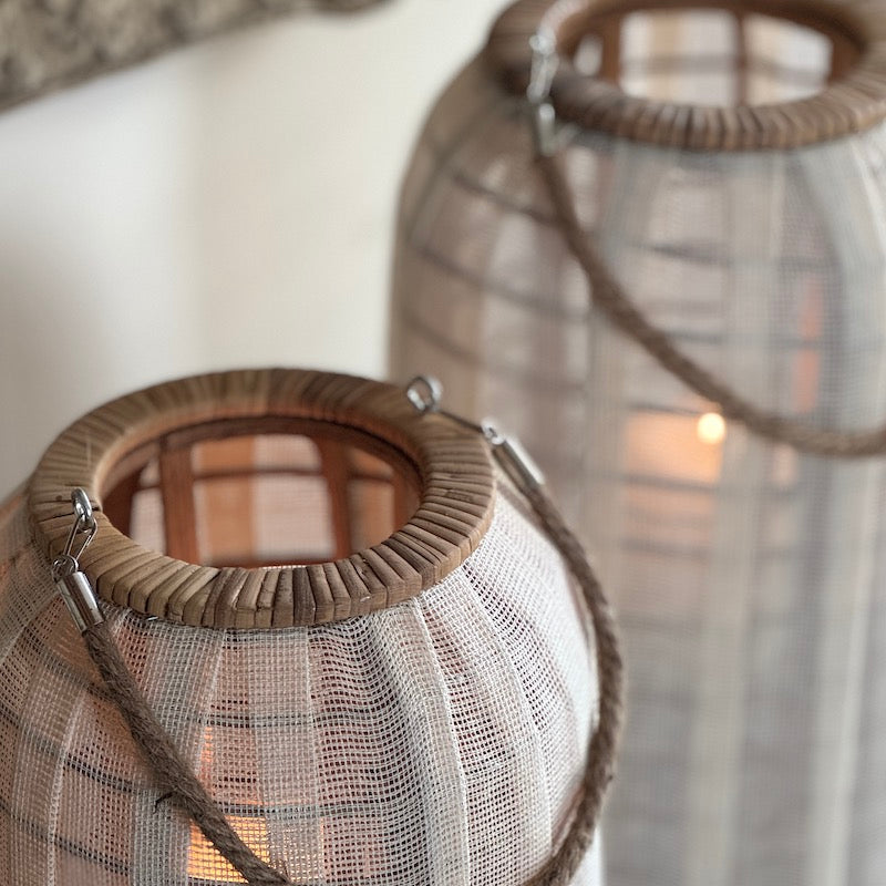 Bamboo and Linen Lantern