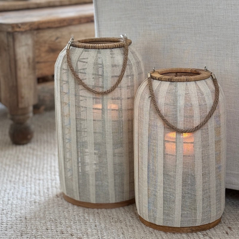 Bamboo and Linen Lantern