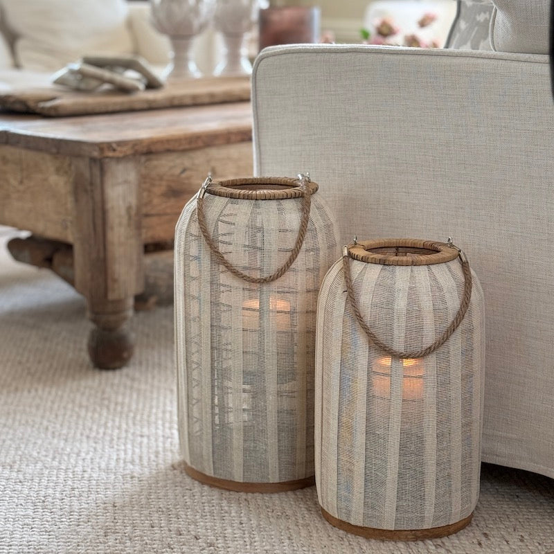 Bamboo and Linen Lantern