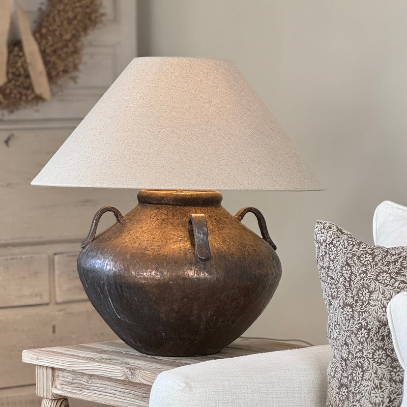 Large Handfinished Bronzed Table Lamp