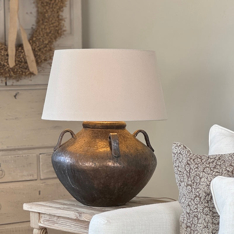 Large Handfinished Bronzed Table Lamp