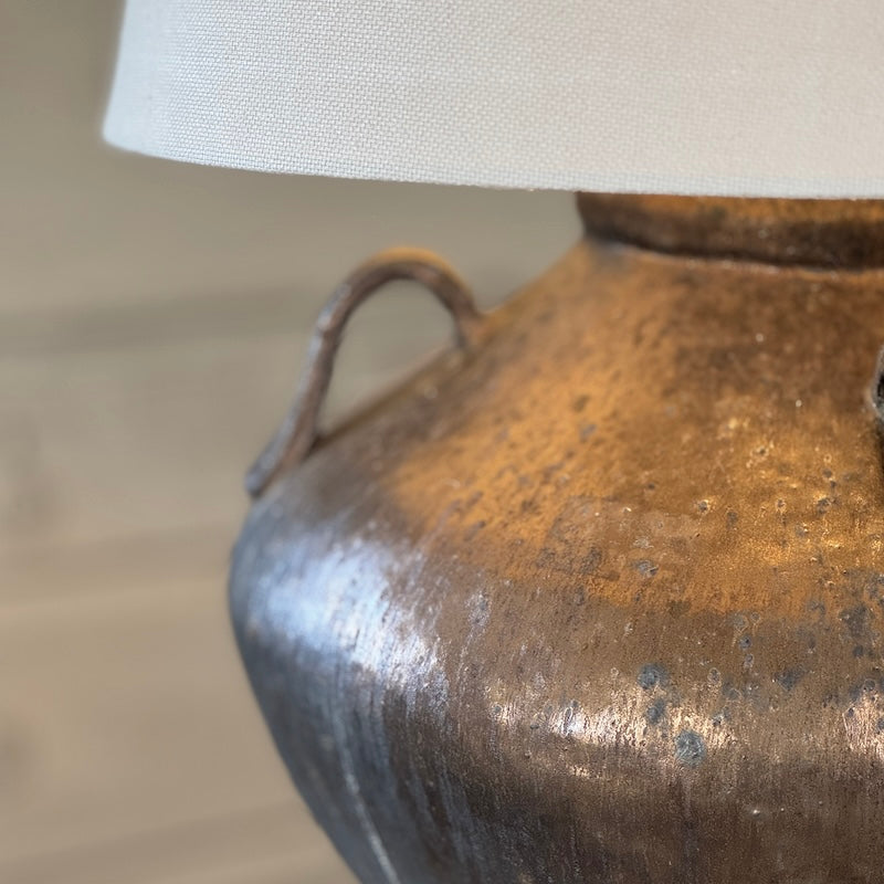 Large Handfinished Bronzed Table Lamp