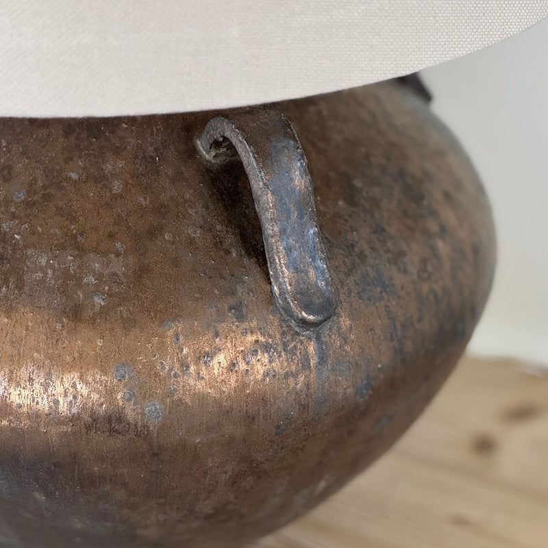 Large Handfinished Bronzed Table Lamp