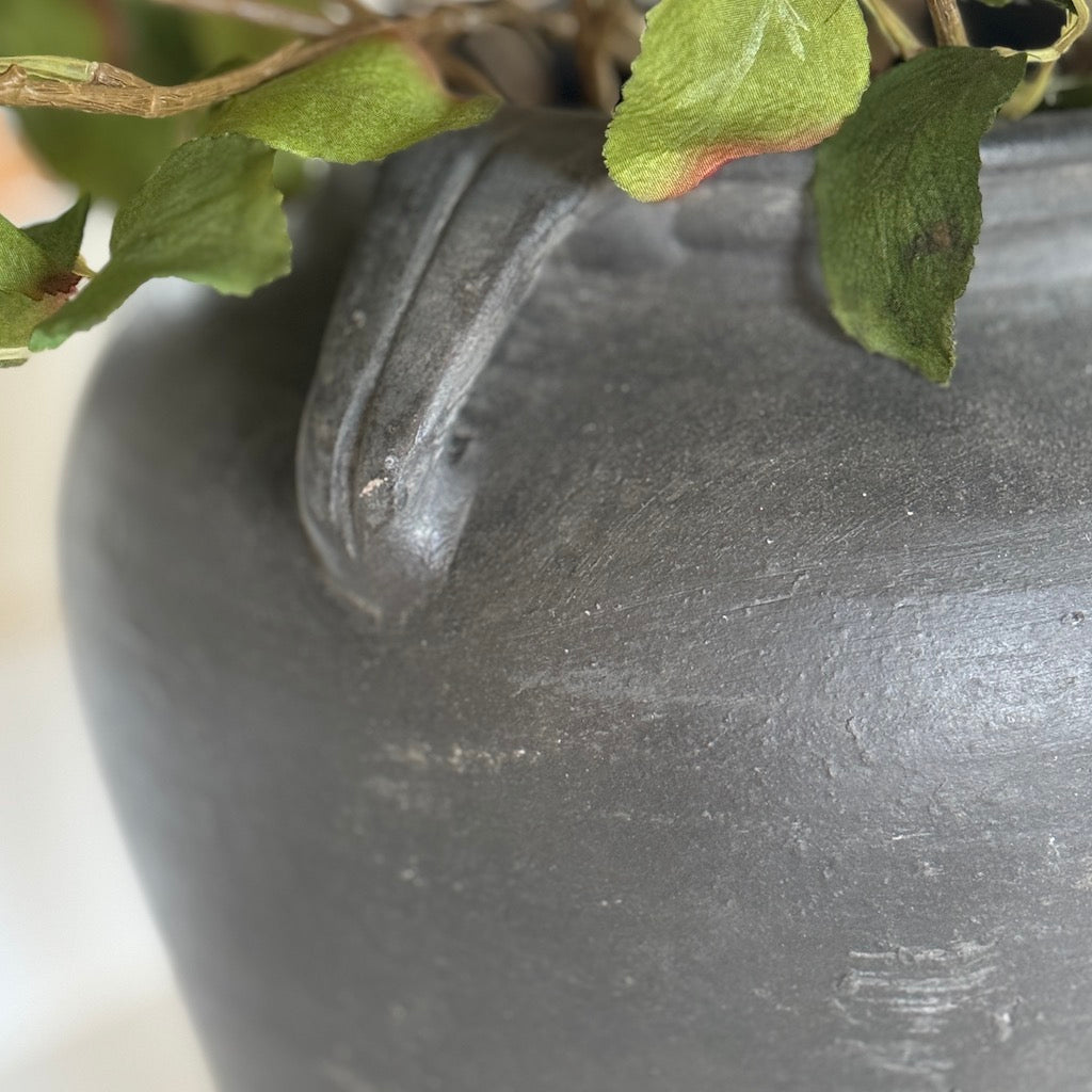 Jet Clay Ear Handle Pot