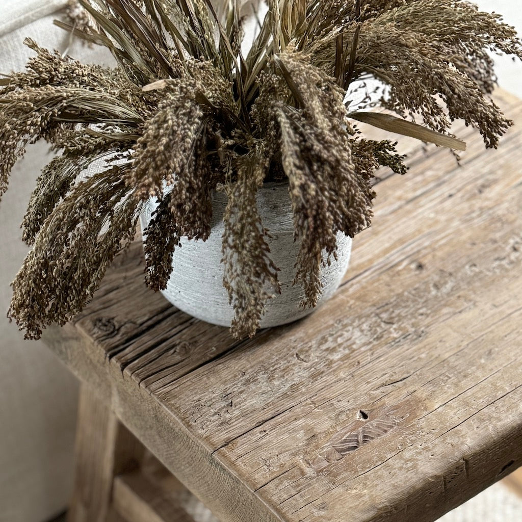 Concrete Effect Ribbed Small Vase