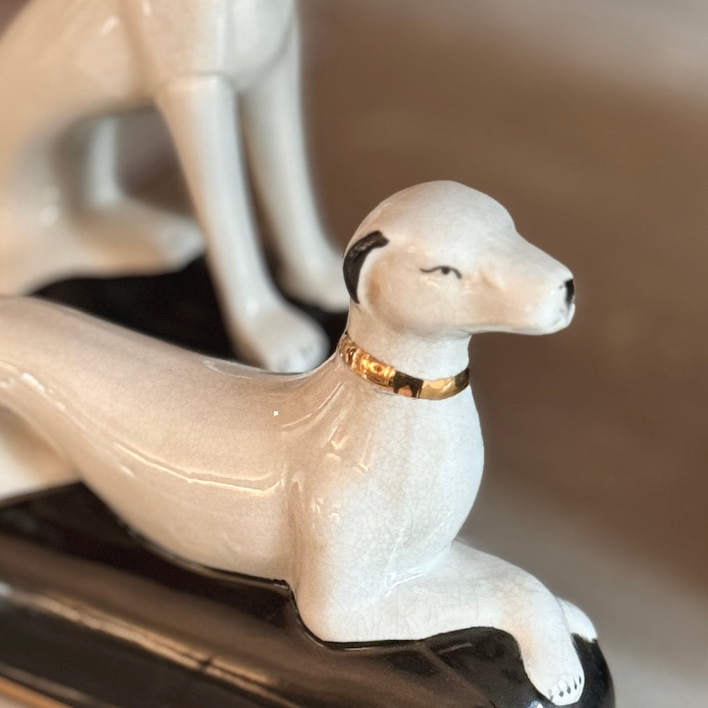 Ceramic Whippet Dog Ornaments Set 2