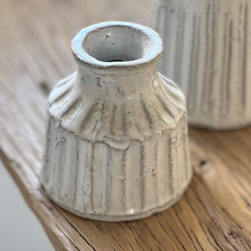 White Glazed Bottle Terracotta Pots