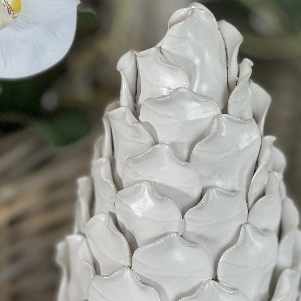 Tall Slender Ceramic Pinecone Finial