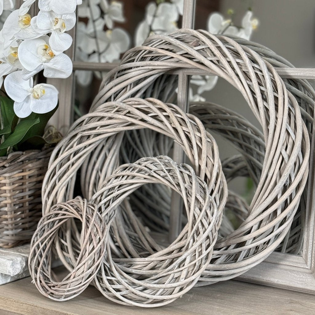 Natural Willow Greywash Wreath Garland