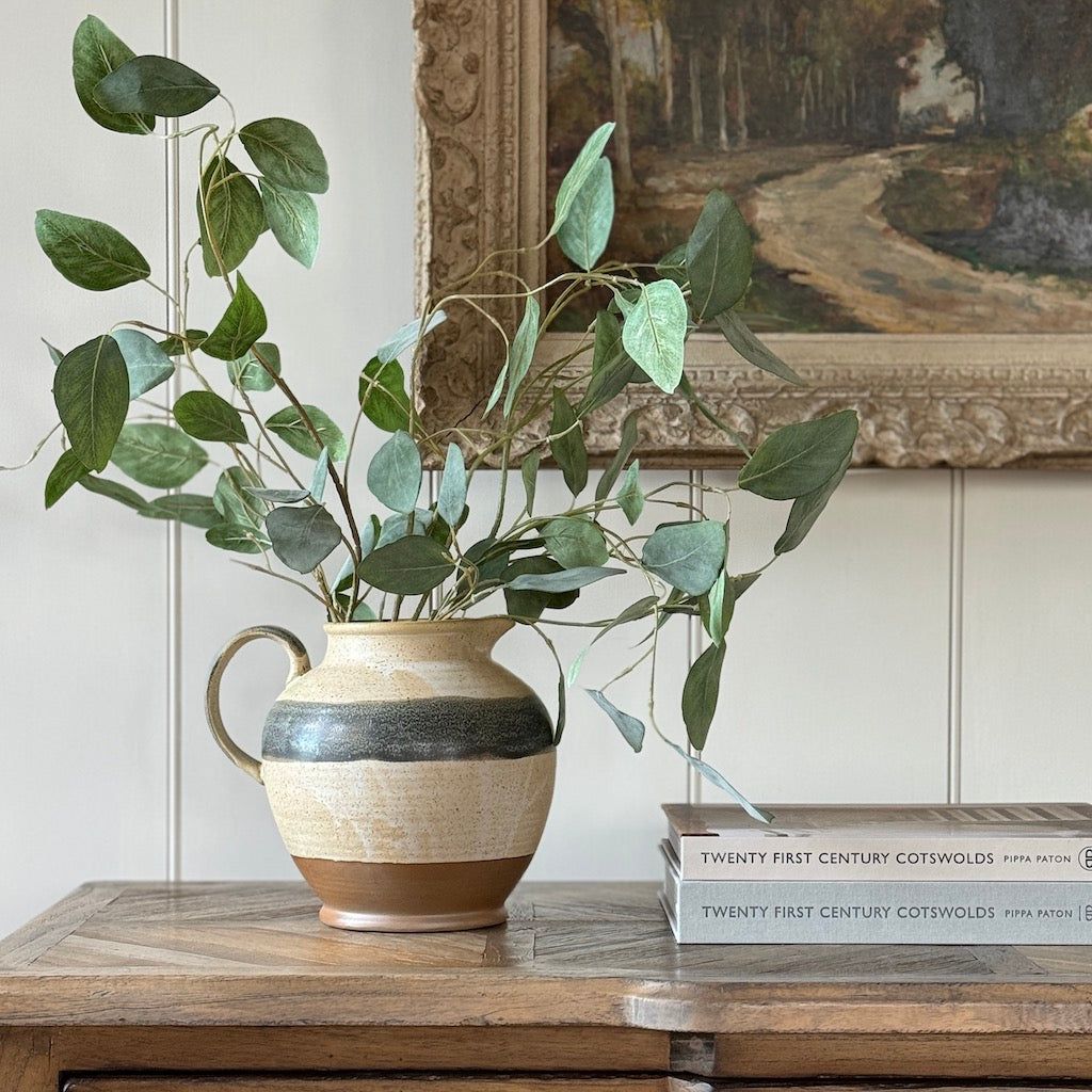 Country Stripe Stoneware Jug