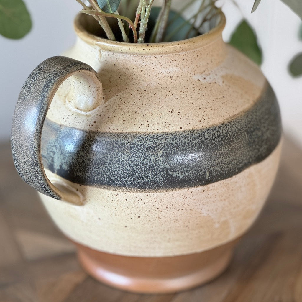 Country Stripe Stoneware Jug