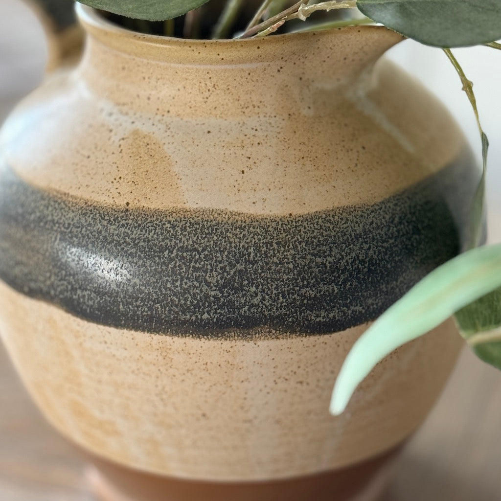 Country Stripe Stoneware Jug