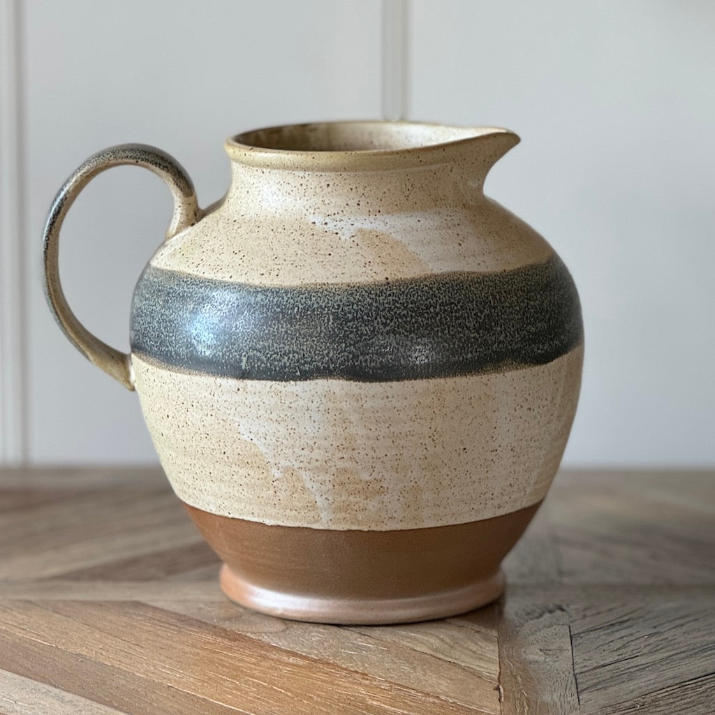 Country Stripe Stoneware Jug