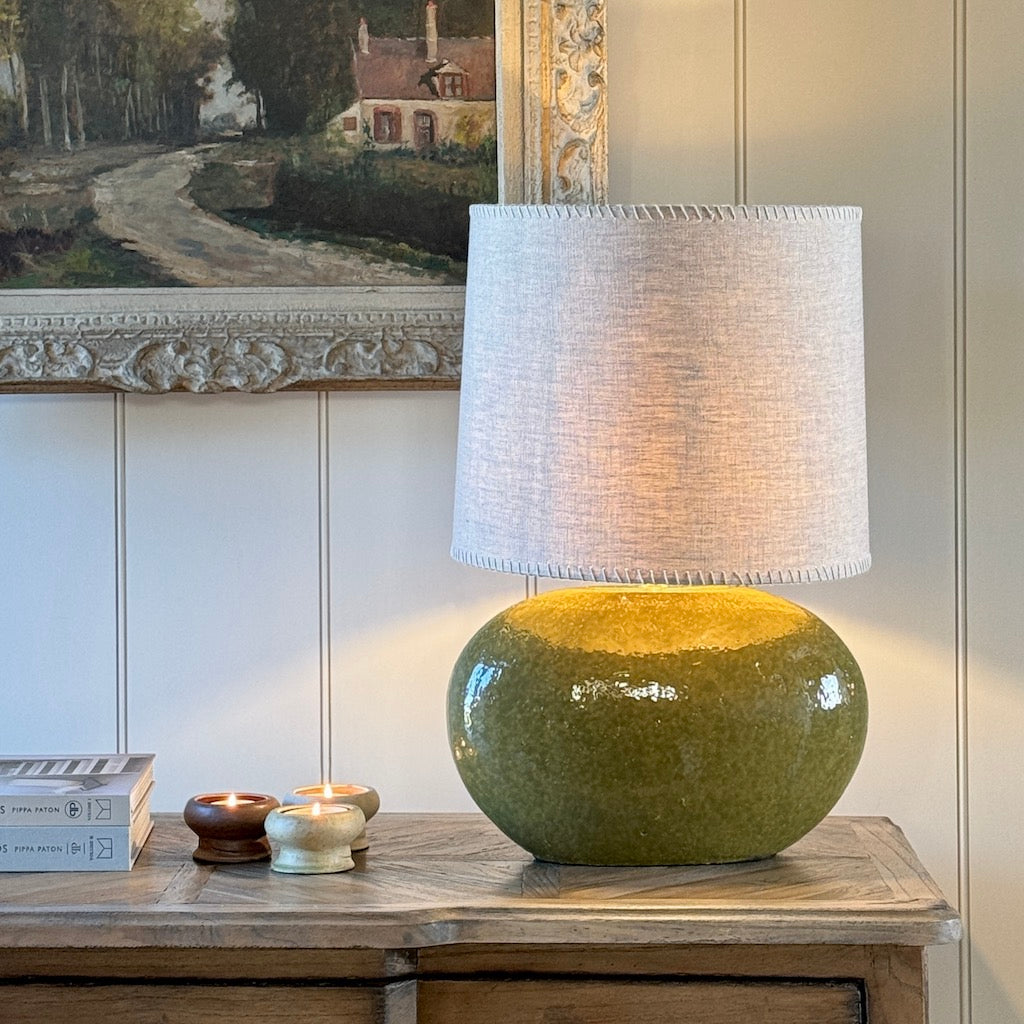 Oval Olive Table Lamp