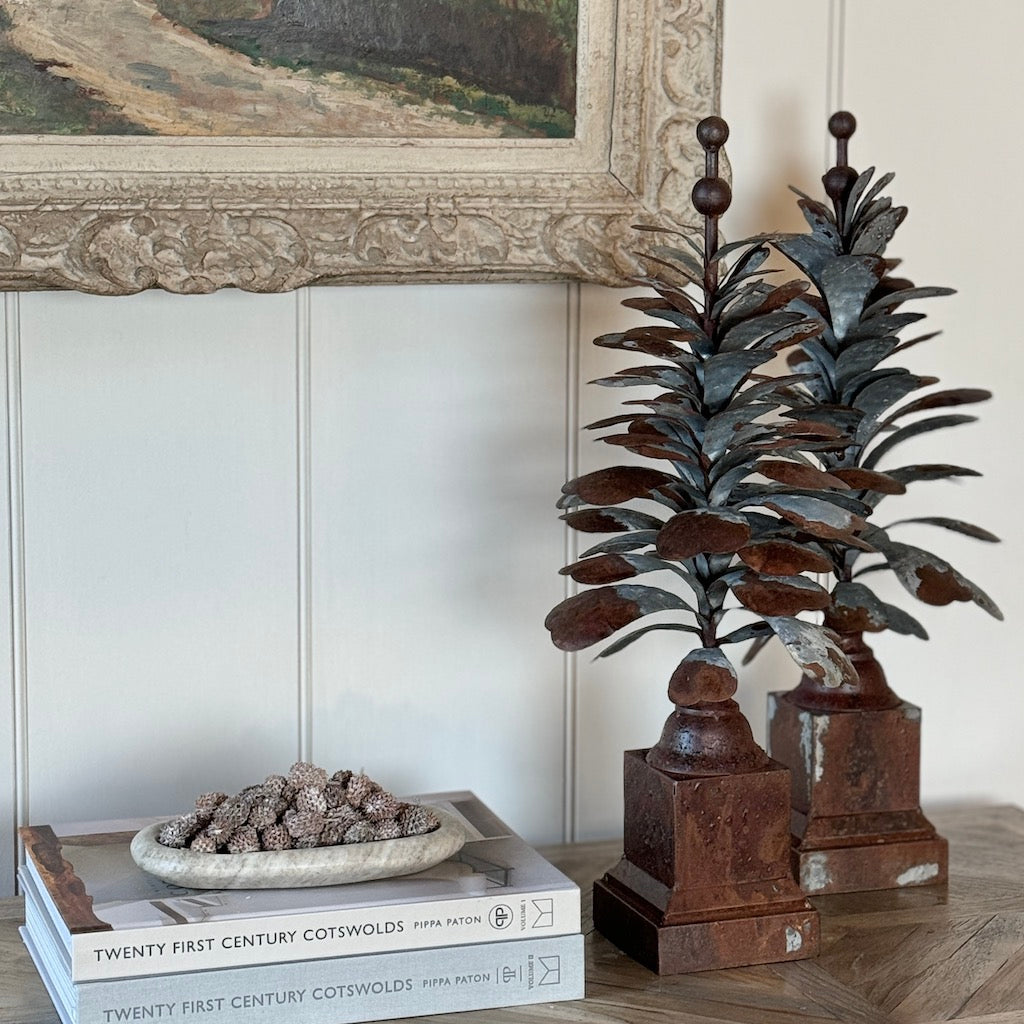 Rusty Metal Tall Pinecone Finial