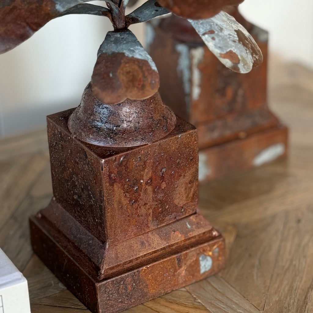 Rusty Metal Tall Pinecone Finial