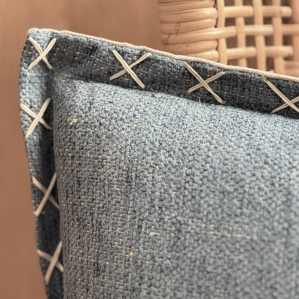 Denim Stitches Cotton Cushion Cover