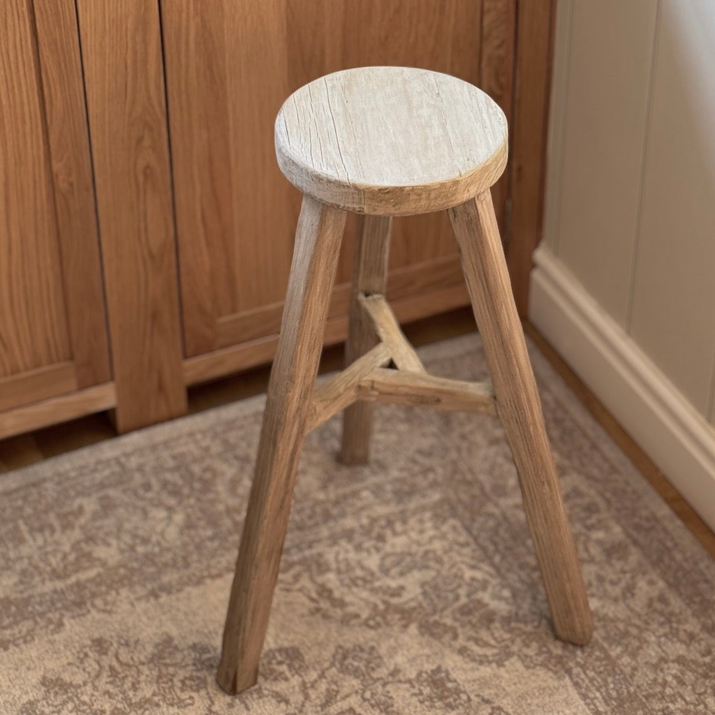 Vintage Wood Tall Stool