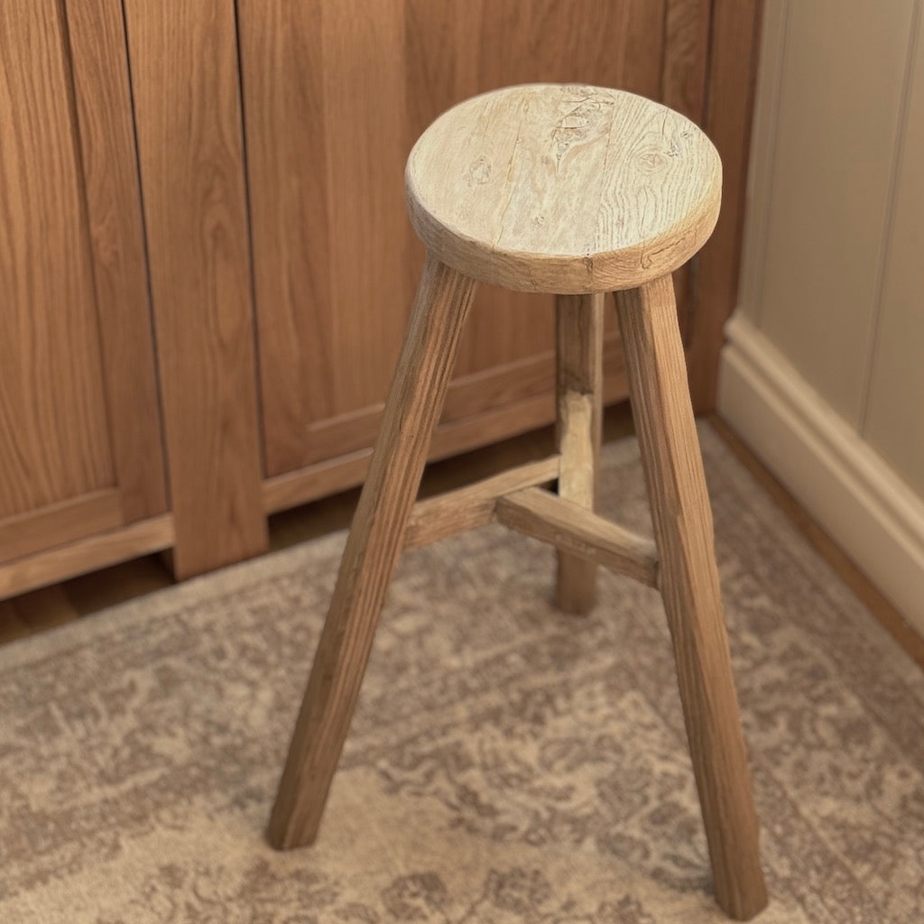 Vintage Wood Tall Stool