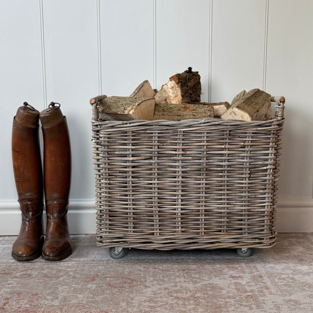 Wicker log basket 