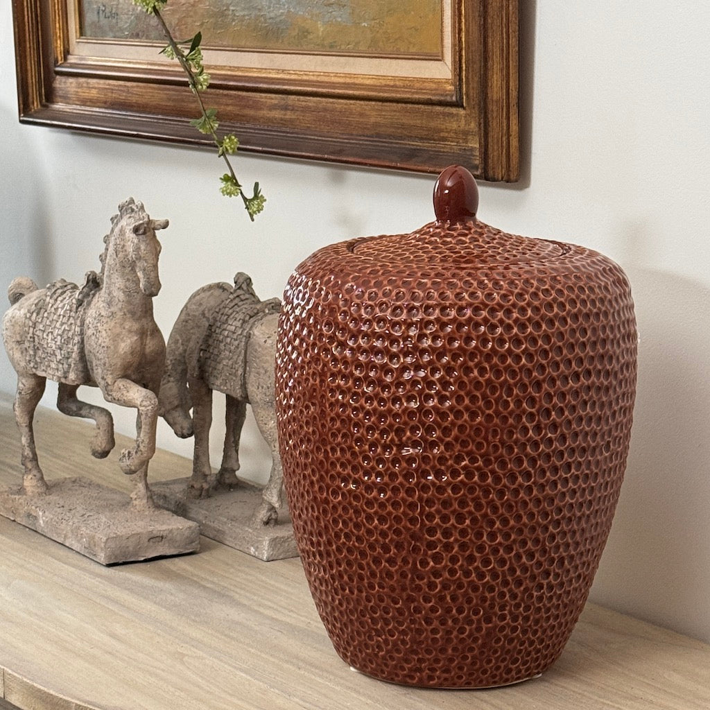 Russet Mosaic Dimple Jar