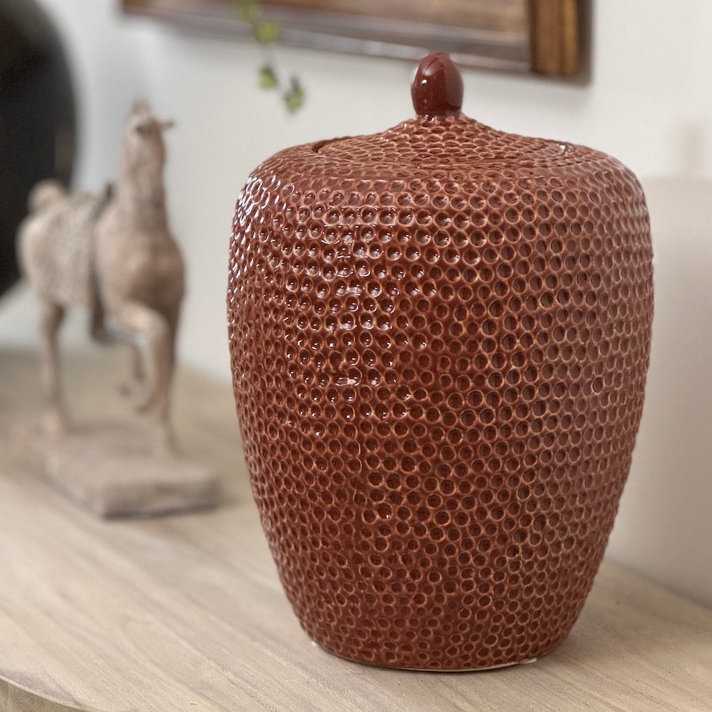 Russet Mosaic Dimple Jar