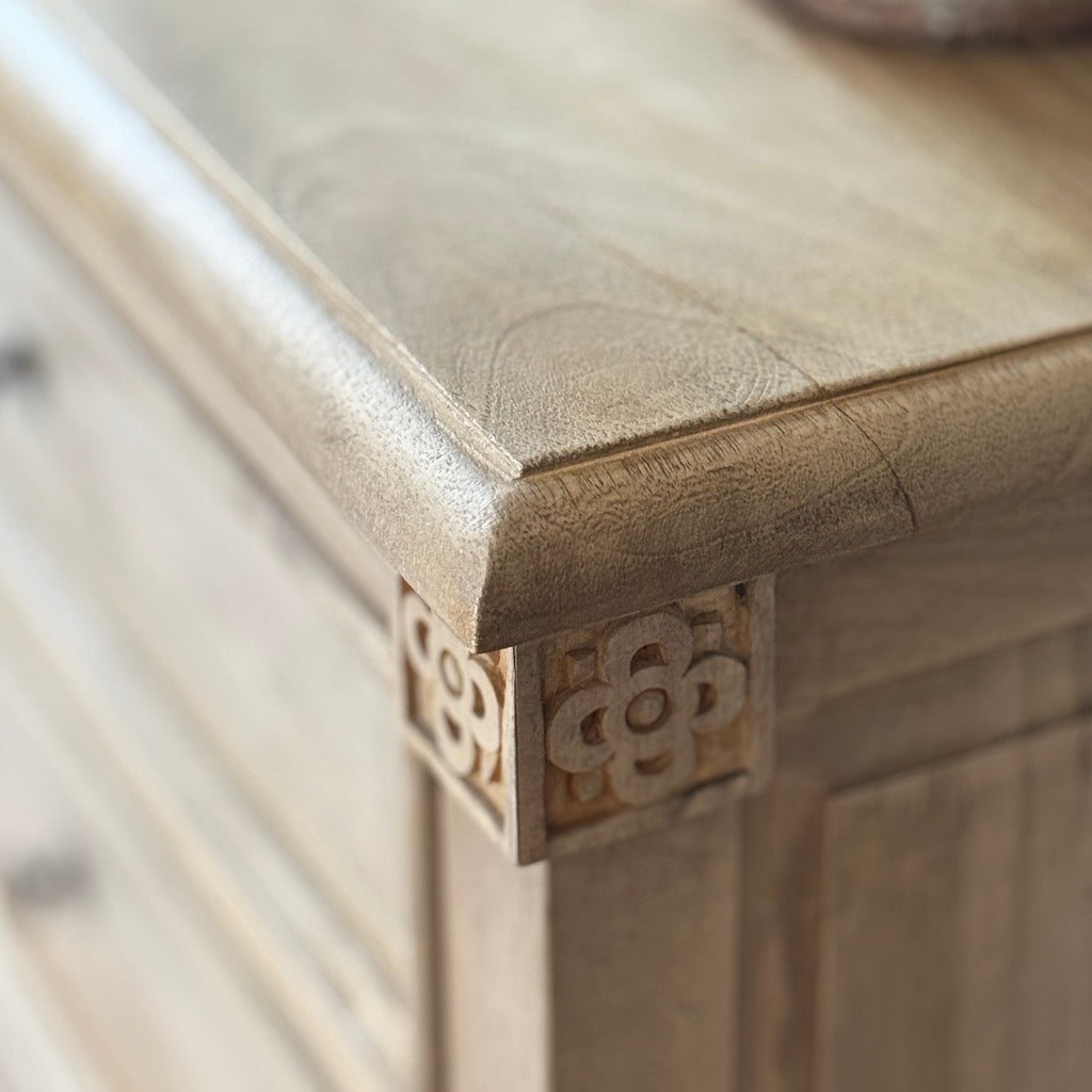 Chest Of Six Drawers Bleached Mahogany